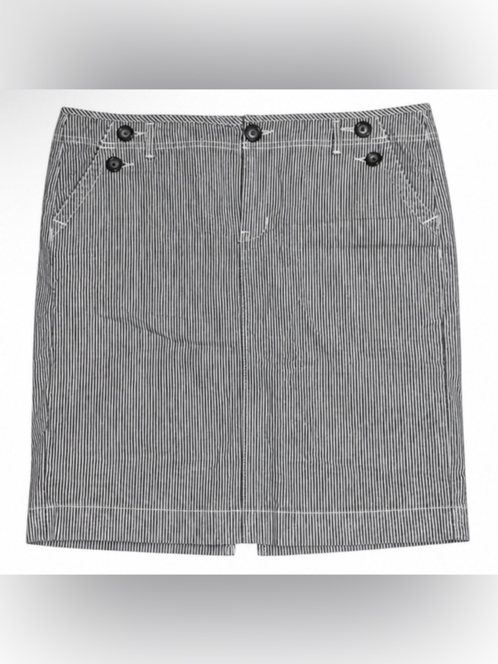 Vintage Gap Pinstripe Mini Skirt Size 12 Black White Striped Skirt
